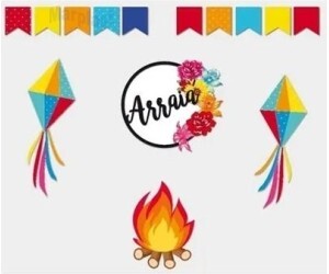 JUNINA KIT ADESIVO P/DECORACAO DE VITRINE ARRAIA C/1 UNIDADE