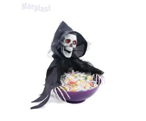 HALLOWEEN PORTA DOCES CAVEIRA SOMBRIA COM SOM E MOVIMENTO