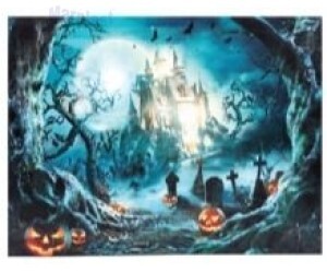 HALLOWEEN QUADRO ILUMINADO FLORESTA DA MORTE 31X56CM COM 1 UNIDADE