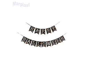 HALLOWEEN FAIXA HAPPY HALLOWEEN PRETO E BRANCO 2MT