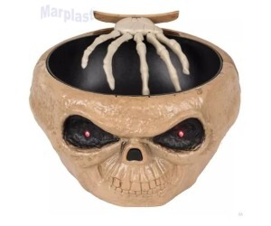 HALLOWEEN PORTA DOCE ELETRICO CAVEIRA 13CM