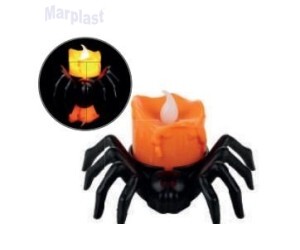 HALLOWEEN ENFEITE VELA LED ARANHA SORTIDO