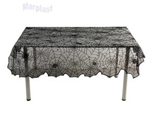 HALLOWEEN TOALHA MESA TEIAS PRETA 183X137CM