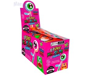 HALLOWEEN PIRULITO DIPLOKO MONSTER OLHO NEON COM 15 UNIDADES