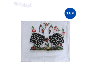 PANO DE PRATO ESTAMP/RASCU. PE DE GALINHA