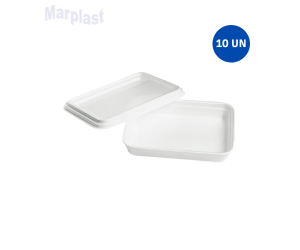 BANDEJA DE ISPOPOR . MO100-1+C/TAMPA C/10UN MEIWA