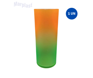 COPO LONG DRINK DEGRADÊ VERD/LARANJA NEON