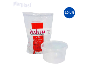 POTE DESCARTAVEL REDONDO PRAFESTA C/LACRE 500 ML C/10 - 8805