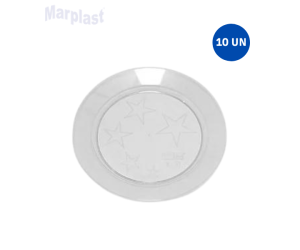 PRATO ACRILICO RED. CRISTAL 15CM 10UN PLASTILANIA