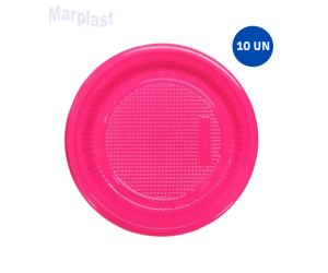 PRATO P/BOLO 15CM C/10 UNIDADES - ROSA
