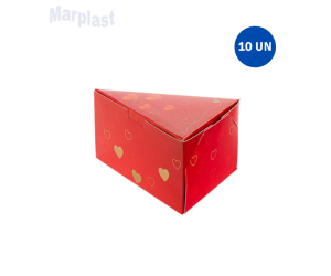 CAIXA PARA FATIA DE TORTA VERMELHO 10UN IDEIA