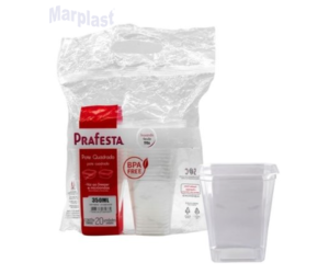 POTE DESCARTAVEL QUADRADO PRAFESTA 350ML C/20 - 8468