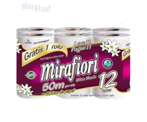 PAPEL HIGIENICO FOLHA DUPLA MIRAFIORI FARDO 04X12X50MT