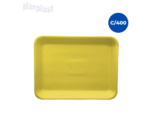 BANDEJA DE ISOPOR B-3 RASA AMARELA TRL-03 C/400 TOTALPLAST