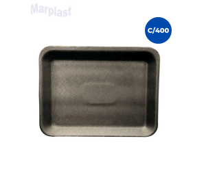 BANDEJA DE ISOPOR B-3 RASA PRETA TRL-03 C/400 TOTALPLAST