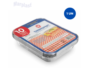 BANDEJA DE ALUMINIO THERMO 2000ML C/10 UNIDADES