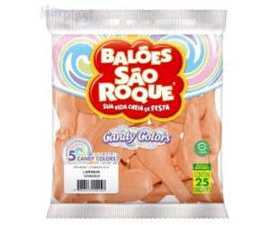 BALAO SAO ROQUE CANDY COLORS - TAMANHO 5 - C/25 UNIDADES - LARANJA