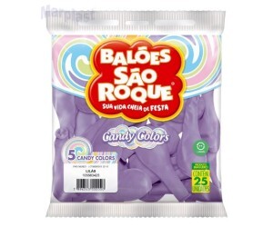 BALÃO SÃO ROQUE CANDY COLORS - TAMANHO 5 - C/25 UNIDADES - LILÁS