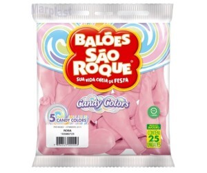 BALAO SAO ROQUE CANDY ROSA - TAMANHO 5 - C/25 UNIDADES - ROSA