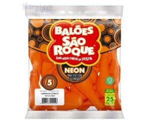 BALAO SAO ROQUE - TAMANHO 5 -  C/25  UNIDADES -  NEON LARANJA CITRICO