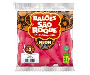 BALAO SAO ROQUE 5 C/25  NEON ROSA