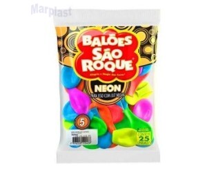 BALAO SAO ROQUE 5 C/25  NEON SORTIDO