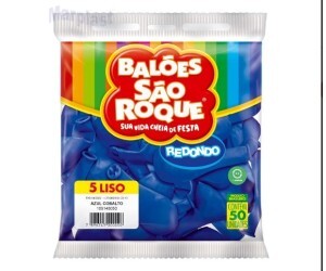 BALÃO SÃO ROQUE - TAMANHO 5 - C/50 UNIDADES -  LISO AZUL COBALTO