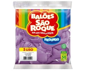 BALAO SAO ROQUE - TAMANHO 5 - C/50 UNIDADES -  LISO LILAS BABY