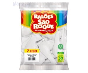 BALÃO SÃO ROQUE 7 C/50 BRANCO POLAR