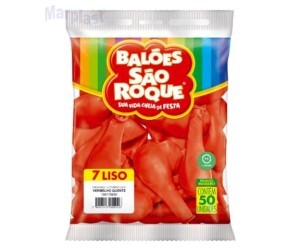 BALÃO SÃO ROQUE - TAMANHO 7 - C/50 UNIDADES -  LISO VERMELHO QUENTE