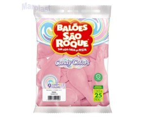 BALAO SAO ROQUE - TAMANHO 9 - C/25 UNIDADES -  CANDY COLORS ROSA