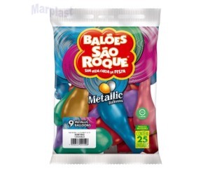 BALÃO SÃO ROQUE - TAMANHO 9 - C/25 UNIDADES - METALIC SORTIDO