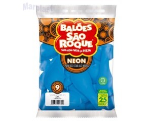 BALÃO SÃO ROQUE - TAMANHO 9 - C/25 UNIDADES -  NEON AZUL