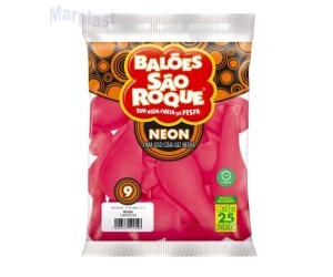 BALÃO SÃO ROQUE 9 C/25 UNIDADES  NEON ROSA
