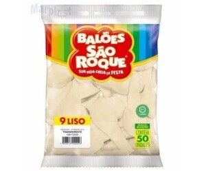 BALÃO SÃO ROQUE - TAMANHO 9 - C/50 UNIDADES - LISO CRISTAL