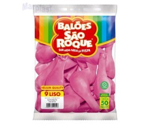 BALÃO SÃO ROQUE - TAMANHO 9 - C/50 UNIDADES -  LISO ROSA TUTI-FRUTTI