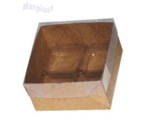 CAIXA BOMBOM KRAFT - 7,5X7,5X4CM BERÇO C/ 04CAVIDADES COD.603 UN