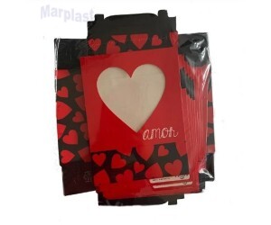 CAIXA GAVETA C/VISOR 12X12X4CM AMOR C/10 IDEIA