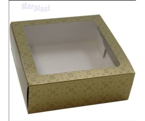 CAIXA GAVETA C/VISOR 12X12X4CM OURO IDEIA