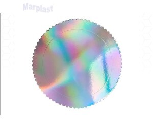 CAKE BOARD RED 15CM FURTA COR SILVER