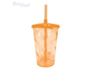 COPO350ML TWISTER C/CANUDO LARANJA TASIL