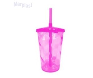COPO 350ML TWISTER C/CANUDO ROSA TASIL