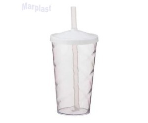 COPO350ML TWISTER C/CANUDO TRANSPARENTE/BRANCA TASIL