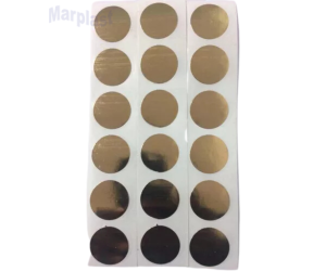 ETIQUETA SELO BOLINHA OURO - 1 PACOTE C/100 ADESIVOS