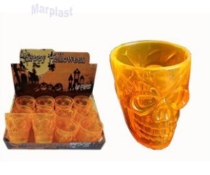HALLOWEEN COPO SHOT CAVEIRA LARANJA
