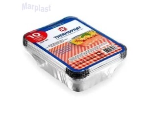 BANDEJA DE ALUMINIO THERMO1000ML COM TAMPA PET C/10 UNIDADES