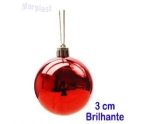 NATAL BOLAS 3CM VERMELHA C/12 UNIDADES