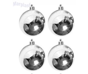 NATAL BOLAS 8CM PRATA C/4 UNIDADES
