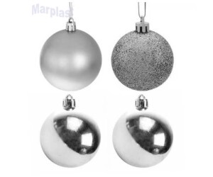 NATAL BOLAS 8CM PRATA SORTIDA C/4 UNIDADES
