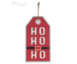 NATAL PLACA DECORATIVA HOHOHO VERMELHA 35,5CM